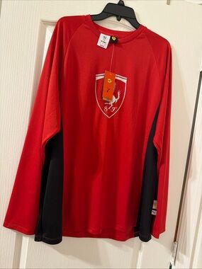 PUMA Scuderia Ferrari Graphic Crew Neck Long Sleeve  Shirt Red XL CC $100